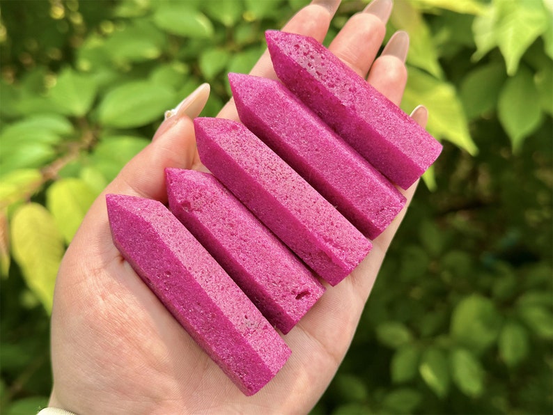 4" Natural Crystal Ruby Hand Carved Obelisk,Quartz Crystal Tower,Point Tower,Healing Crystal,Home Decoration,Crystal Gifts 1PC