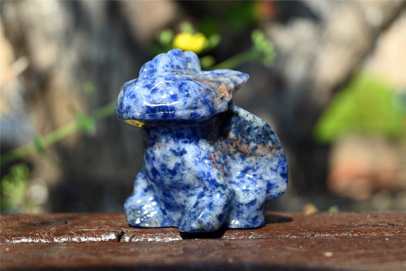 2'' Natural Blue dot stone dragon，Crystal Dragon，Hand carved Crystal Dragon，Quartz Crystal，crystal decor，Crystal ornament，Crystal Healing