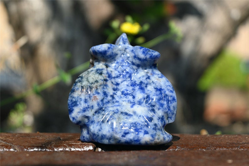 2'' Natural Blue dot stone dragon，Crystal Dragon，Hand carved Crystal Dragon，Quartz Crystal，crystal decor，Crystal ornament，Crystal Healing