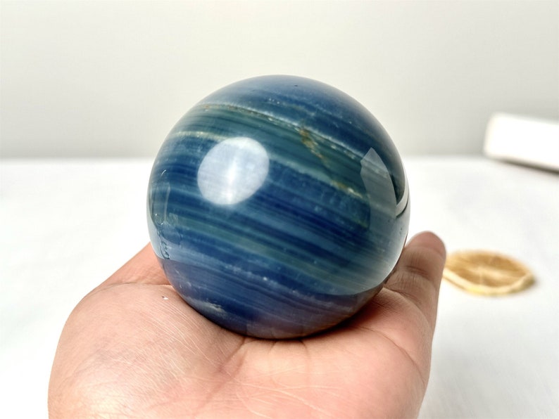 1PC 50mm+ Natural Blue onix Sphere，Quartz Crystal，crystal Caribbean quartz ball，Crystal ornament，Crystal Healing, Divination ball Gift