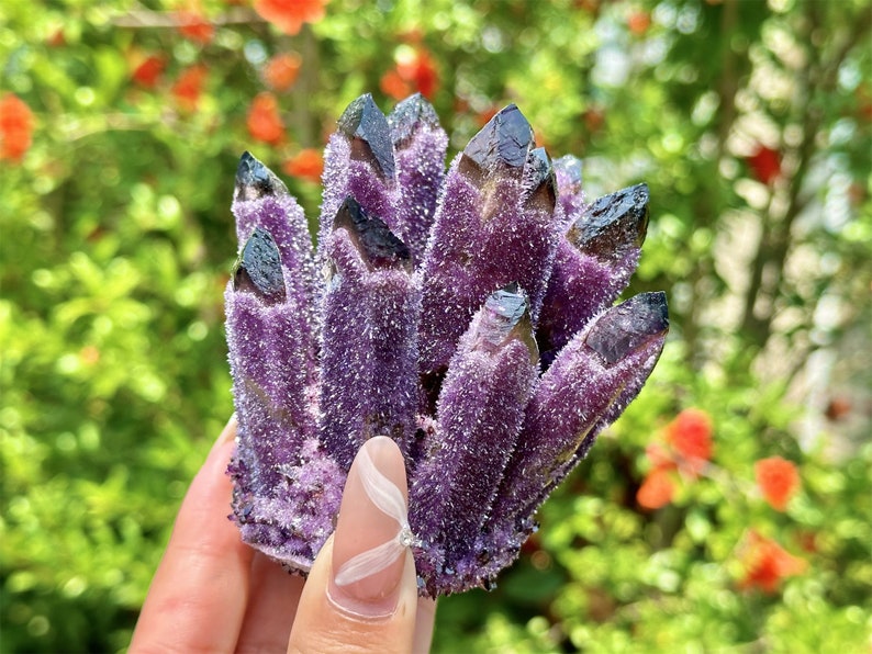 300g+ Purple Crystal Quartz Cluster,Cluster Crystal,Quartz Point VUG,Amethyst VUG,Energy Crystal,Reiki healing,Home Decor,Crystal gifts 1PC