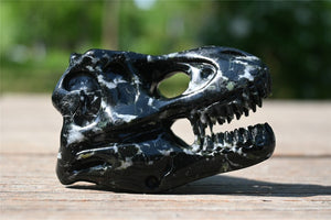 3.1'' Natural Carved Unknown Quartz Dinosaur Skull，Quartz crystal，Crystal Carved Dinosaur skull，Crystal healing skull 1PC