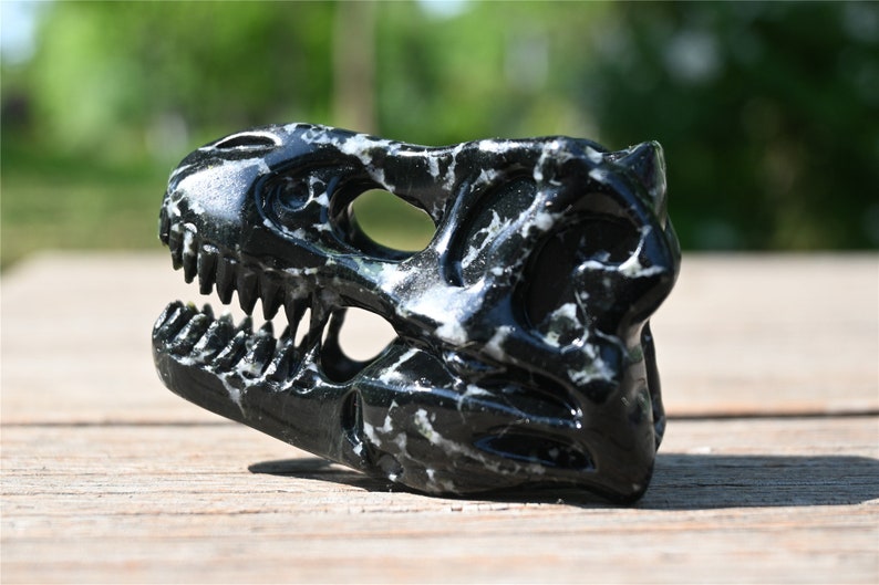 3.1'' Natural Carved Unknown Quartz Dinosaur Skull，Quartz crystal，Crystal Carved Dinosaur skull，Crystal healing skull 1PC