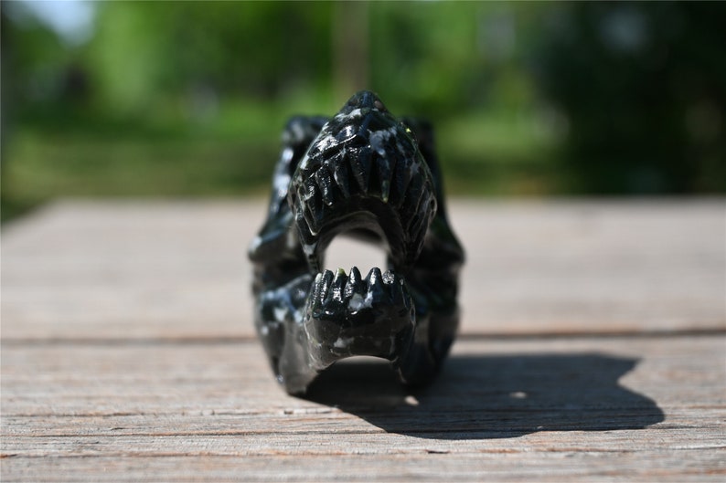 3.1'' Natural Carved Unknown Quartz Dinosaur Skull，Quartz crystal，Crystal Carved Dinosaur skull，Crystal healing skull 1PC