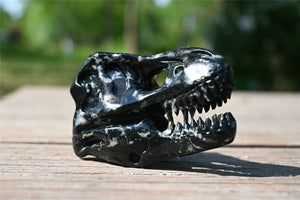 3.1'' Natural Carved Unknown Quartz Dinosaur Skull，Quartz crystal，Crystal Carved Dinosaur skull，Crystal healing skull 1PC