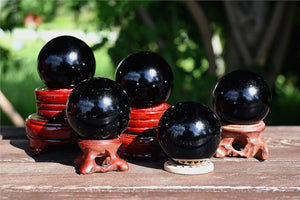 40mm+ Natural Obsidian Sphere,Quartz Crystal Ball，Crystal sphere,Polishing Obsidain ball by hand，Crystal Healing Divination ball Gift 1PC