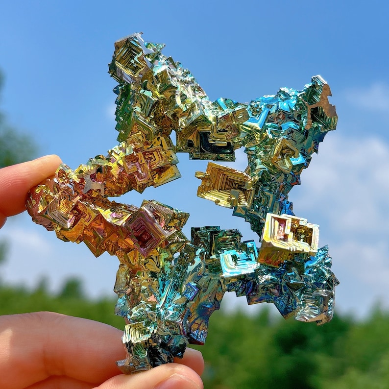 Titanium Rainbow Bismuth Ore ,Crystal Quartz Mineral Ore Star,Bismuth Loving Heart,Home Decoration,Mineral Specimen,Reik Heal,Bismuth Gift