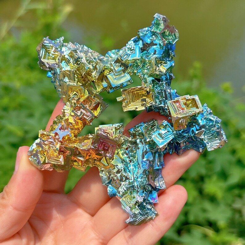 Titanium Rainbow Bismuth Ore ,Crystal Quartz Mineral Ore Star,Bismuth Loving Heart,Home Decoration,Mineral Specimen,Reik Heal,Bismuth Gift