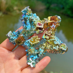 Titanium Rainbow Bismuth Ore ,Crystal Quartz Mineral Ore Star,Bismuth Loving Heart,Home Decoration,Mineral Specimen,Reik Heal,Bismuth Gift