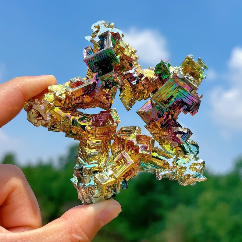 Titanium Rainbow Bismuth Ore ,Crystal Quartz Mineral Ore Star,Bismuth Loving Heart,Home Decoration,Mineral Specimen,Reik Heal,Bismuth Gift