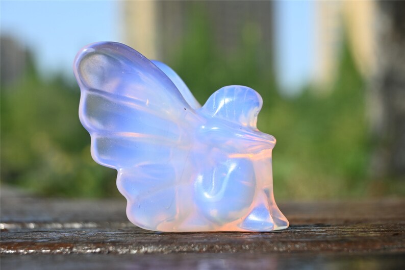 2.2" Pink Opalite Fairy Butterfly,,Pink Opalite Fairy Butterfly,Crystal Carved Fairy Butterfly,Crystal Healing，Crystal Gifts 1PC
