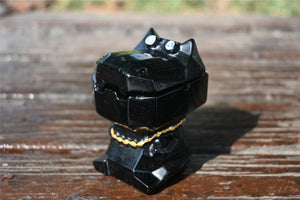 2.6'' Natural Obsidian Hippo，Crystal skull，Crystal gift，Quartz Crystal，Holiday gift，Crystal ornament，Crystal Healing（Separable）