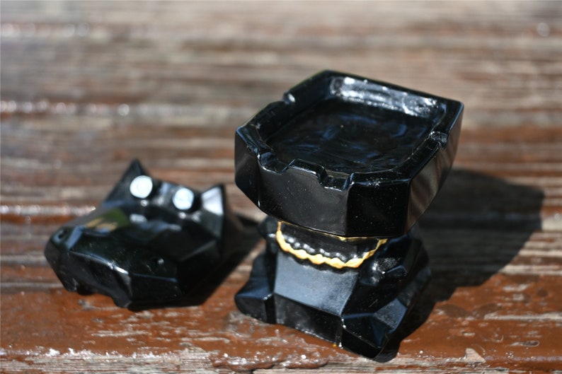 2.6'' Natural Obsidian Hippo，Crystal skull，Crystal gift，Quartz Crystal，Holiday gift，Crystal ornament，Crystal Healing（Separable）
