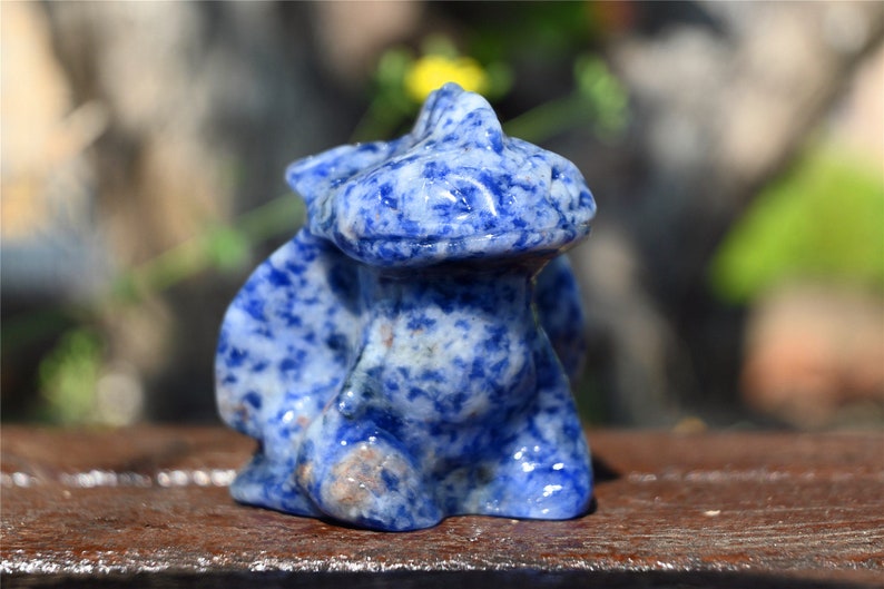 2'' Natural Blue dot stone dragon，Crystal Dragon，Hand carved Crystal Dragon，Quartz Crystal，crystal decor，Crystal ornament，Crystal Healing