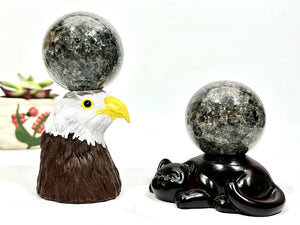 5CM+ Natural Yooperlite Hand Carved Sphere,Crystal Quartz Ball,Home Decor,Reiki healing,Energy Crystal Ball,Crystal gift 1PC (Free Base）