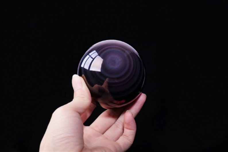 5CM+ Natural Rainbow Obsidian Hand Carved Sphere,Quartz Crystal Ball,Rainbow Obsidian Ball,Home Decor,Energy Crystal Ball,Crystal Gifts 1PC