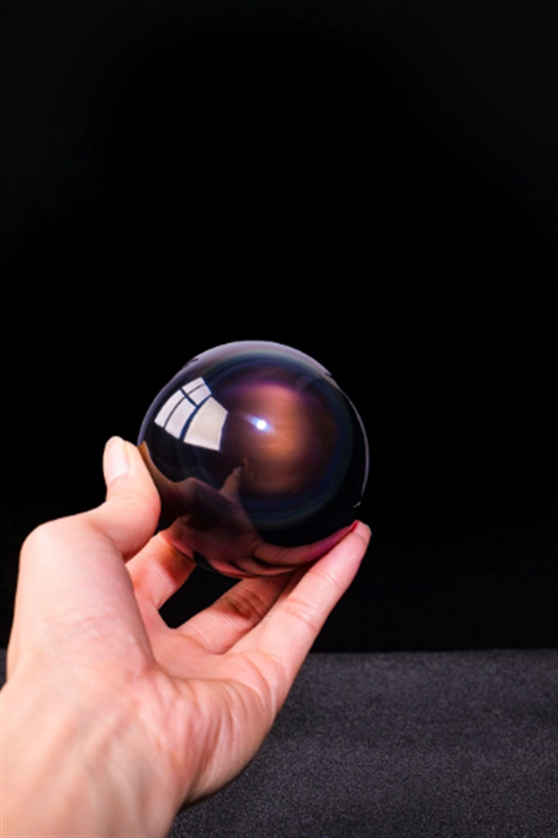 5CM+ Natural Rainbow Obsidian Hand Carved Sphere,Quartz Crystal Ball,Rainbow Obsidian Ball,Home Decor,Energy Crystal Ball,Crystal Gifts 1PC