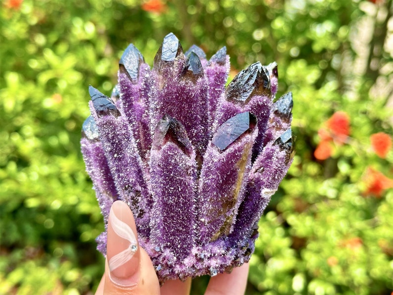 300g+ Purple Crystal Quartz Cluster,Cluster Crystal,Quartz Point VUG,Amethyst VUG,Energy Crystal,Reiki healing,Home Decor,Crystal gifts 1PC