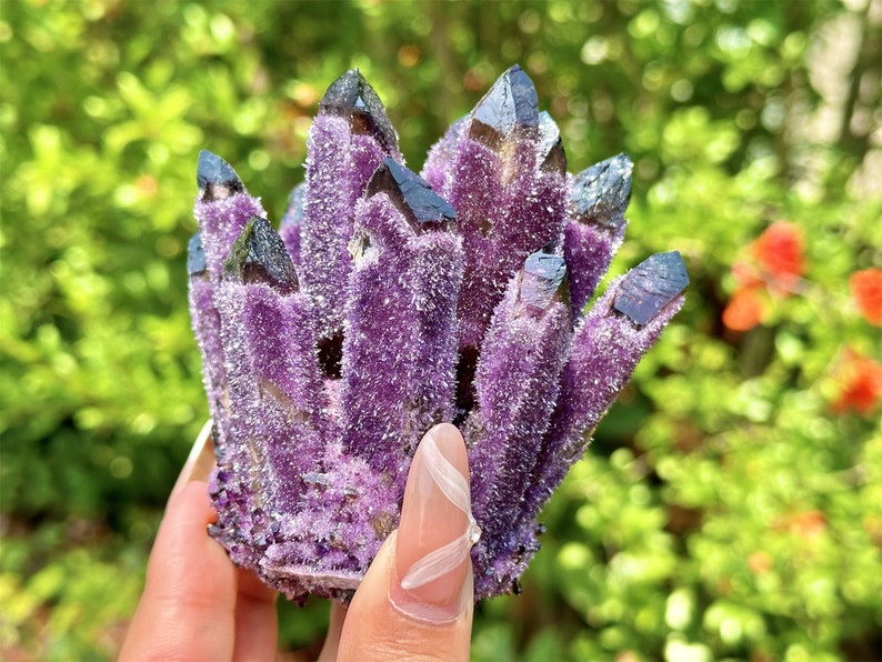 300g+ Purple Crystal Quartz Cluster,Cluster Crystal,Quartz Point VUG,Amethyst VUG,Energy Crystal,Reiki healing,Home Decor,Crystal gifts 1PC