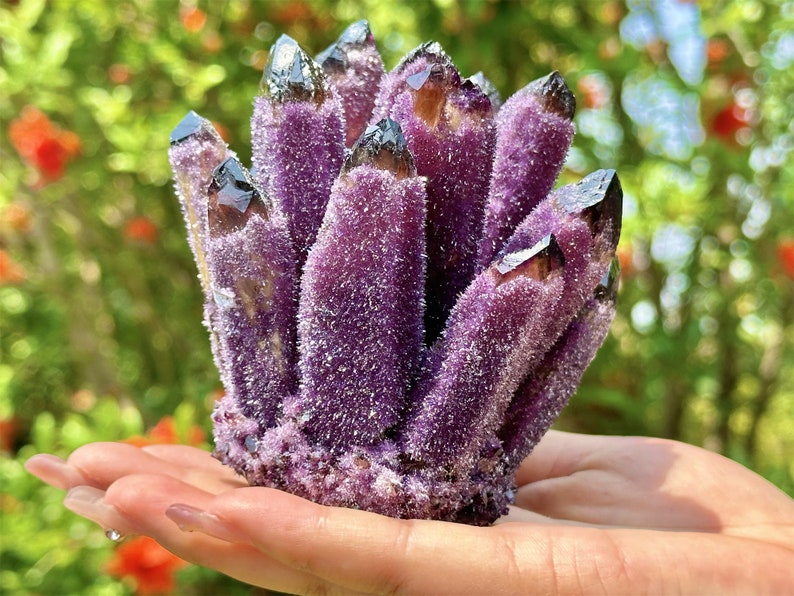 300g+ Purple Crystal Quartz Cluster,Cluster Crystal,Quartz Point VUG,Amethyst VUG,Energy Crystal,Reiki healing,Home Decor,Crystal gifts 1PC