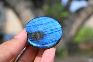 1.6'' Natural Hand carved Labradorite Sun and moon，Quartz crystal carved ，Crystal gift，Crystal ornament，Healing Sun and moon carved