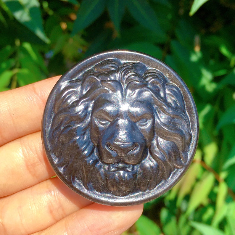 1PC Natural Silver Obsidian Lion,Quartz Crystal Lion,Crystal Carved,Mineral Specimen,Rock,Home Decoration,Reiki Healing,Crystal Gift