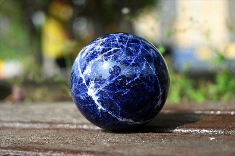 1PC 50mm+ Sodalite ball，Crystal sphere，Quartz Crystal Ball，Crystal decor，Sodalite ball by hand，Crystal Healing crystal ball Gift 1PC