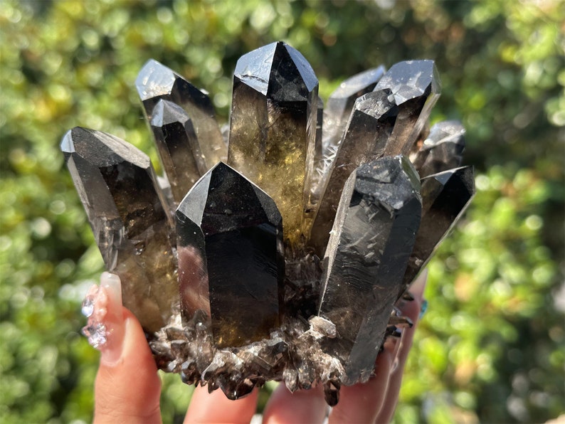 300g+ Smoke Quartz Cluster,Cluster Crystal,Smoky Quartz VUG,Quartz Point VUG,Home Decor,Energy Crystal,Reiki healing,Crystal gift 1PC