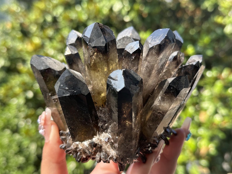 300g+ Smoke Quartz Cluster,Cluster Crystal,Smoky Quartz VUG,Quartz Point VUG,Home Decor,Energy Crystal,Reiki healing,Crystal gift 1PC