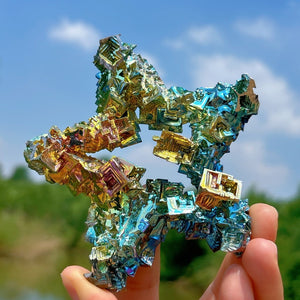 Titanium Rainbow Bismuth Ore ,Crystal Quartz Mineral Ore Star,Bismuth Loving Heart,Home Decoration,Mineral Specimen,Reik Heal,Bismuth Gift