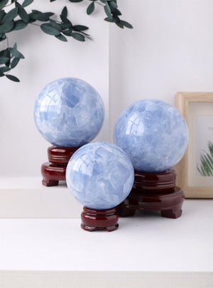 50mm+ Natural Celestite Carved Sphere,Quartz Crystal,Crystal Quartz ball,Crystal Reiki Healing,Home Decor,Energy Crystal Gift 1PC