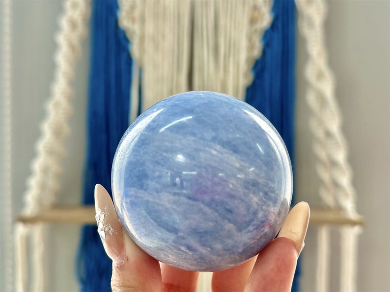 50mm+ Natural Celestite Carved Sphere,Quartz Crystal,Crystal Quartz ball,Crystal Reiki Healing,Home Decor,Energy Crystal Gift 1PC