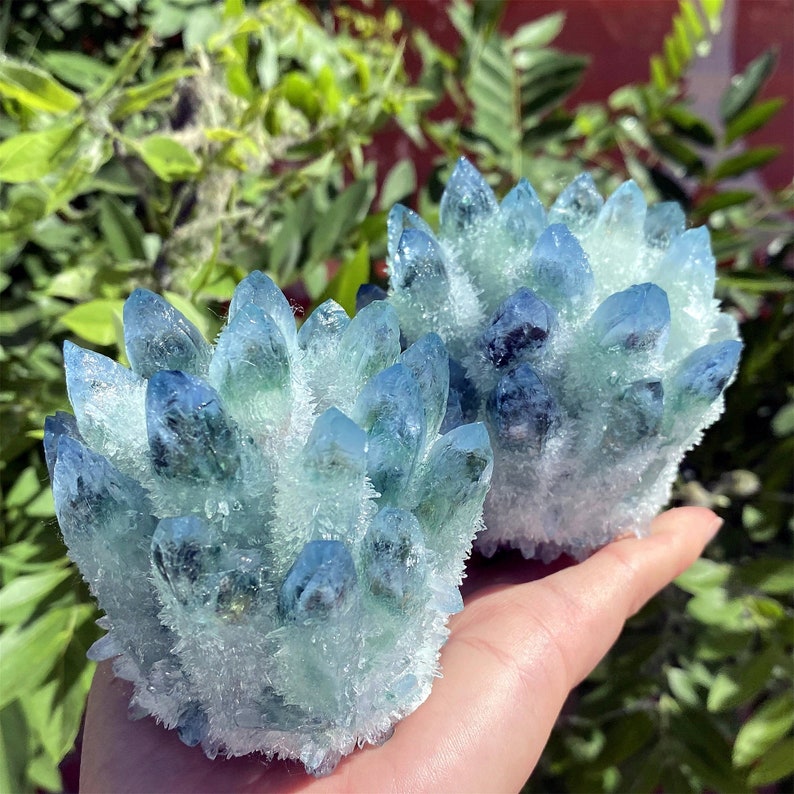 400g+ Green Point Quartz Crystal Cluster,Green Crystal Cluster,Quartz Vug,Mineral Specimen,Home Decoration,Reiki Healing,Crystal Gifts.