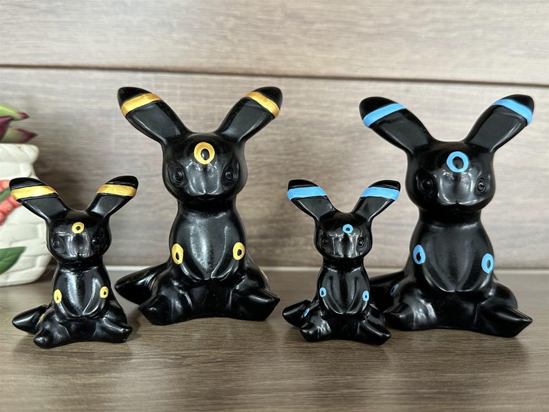 2.2-4" Natural Obsidian Hand Carved Umbreon,Crystal quartz Elf,Umbreon Carving,Energy crystal,Reiki healing,Home Decor,Crystal gifts 1PC