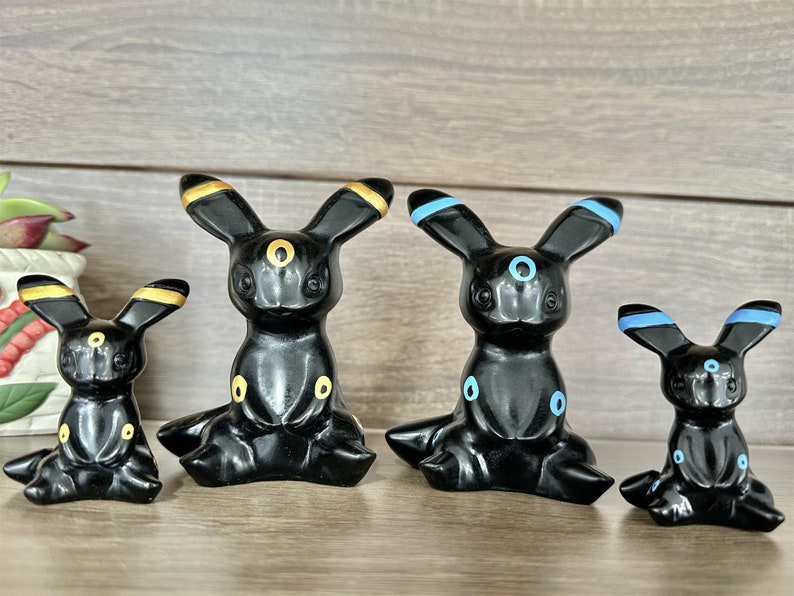 2.2-4" Natural Obsidian Hand Carved Umbreon,Crystal quartz Elf,Umbreon Carving,Energy crystal,Reiki healing,Home Decor,Crystal gifts 1PC