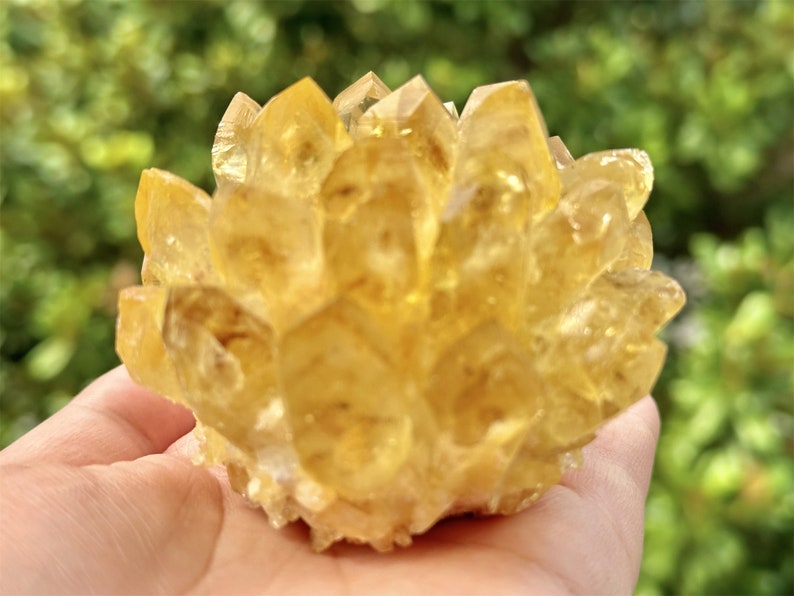 400g+ Natural Citrine Quartz Cluster,Cluster Crystal,Quartz Point VUG,Home Decor,Energy Crystal,Reiki healing,Carved Cluster,Crystal gift1PC