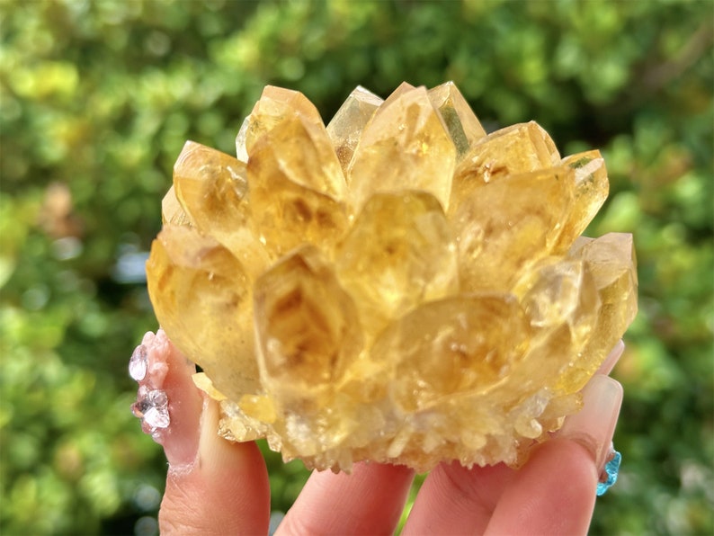 400g+ Natural Citrine Quartz Cluster,Cluster Crystal,Quartz Point VUG,Home Decor,Energy Crystal,Reiki healing,Carved Cluster,Crystal gift1PC