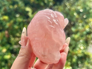 3.2" Natural Rose Quartz Hand Carved Cerebrum,Crystal Quartz Skull,Cerebrum Carving,Energy crystal,Reiki healing,Home Decor,Crystal gift 1PC