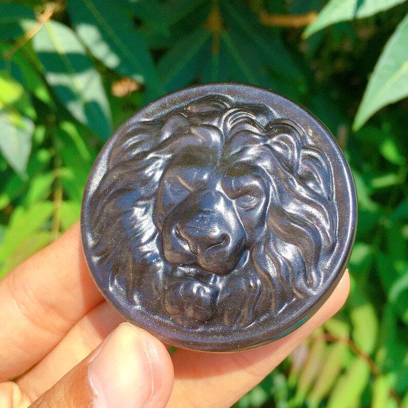1PC Natural Silver Obsidian Lion,Quartz Crystal Lion,Crystal Carved,Mineral Specimen,Rock,Home Decoration,Reiki Healing,Crystal Gift