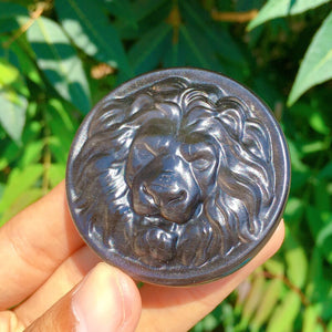 1PC Natural Silver Obsidian Lion,Quartz Crystal Lion,Crystal Carved,Mineral Specimen,Rock,Home Decoration,Reiki Healing,Crystal Gift