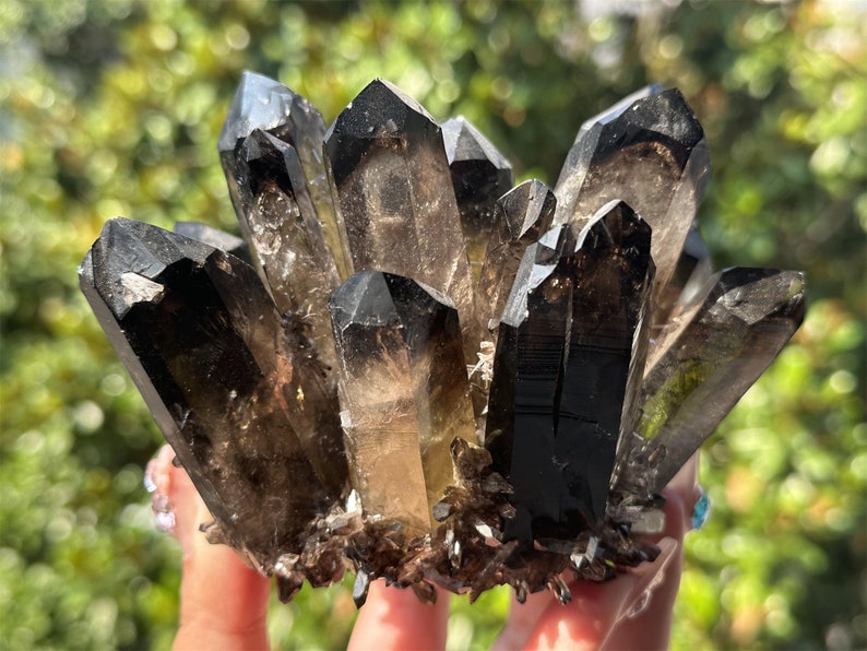 300g+ Smoke Quartz Cluster,Cluster Crystal,Smoky Quartz VUG,Quartz Point VUG,Home Decor,Energy Crystal,Reiki healing,Crystal gift 1PC