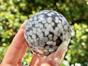 5CM+ Natural Snow Flake Obsidian Hand Carved Sphere,Quartz Crystal Ball,Home Decor,Crystal Healing Divination ball,Crystal Gift+Free Base1PC