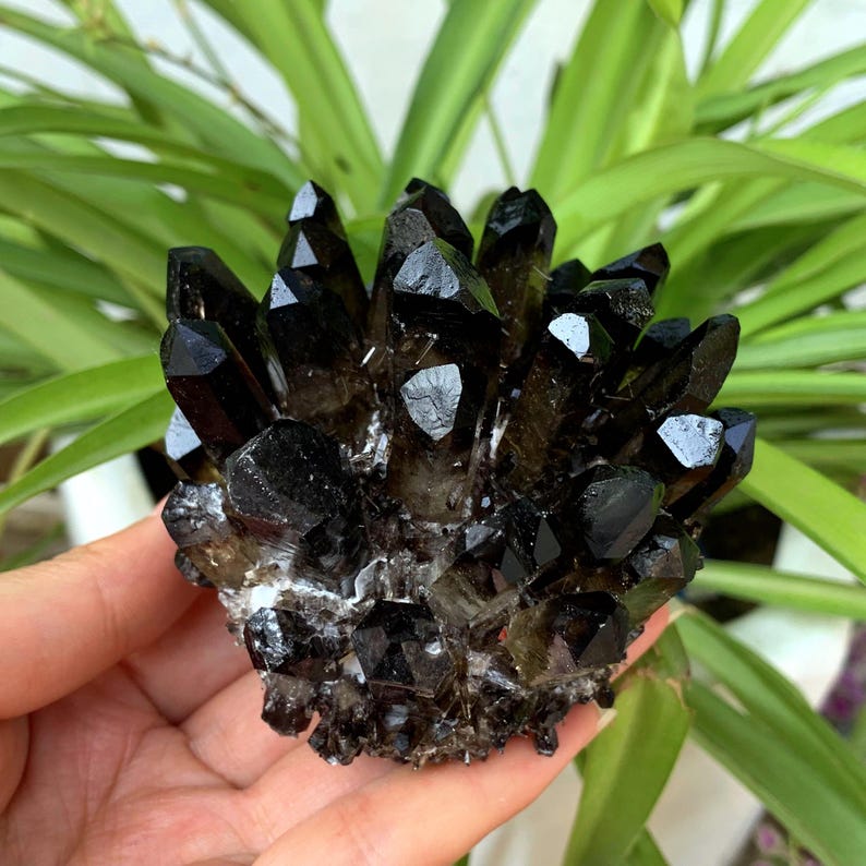 320g+ Smoky Quartz Cluster Crystal,Quartz Point VUG,Mineral Specimen,Healing Degaussing,Decor Collection,Crystal Gifts,Reiki Healing
