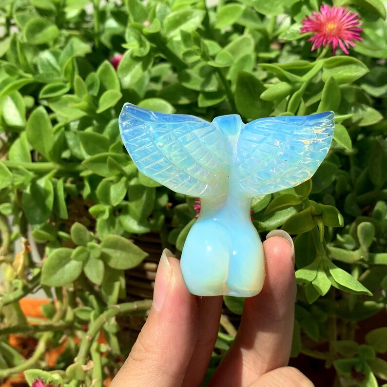 2.3" White Opalite Goddess Model,Angel Model Body,Crystal Heal,Crystal Energy Sculpture,Reiki HeaL,Home decoration,Crystal Gifts 1PC