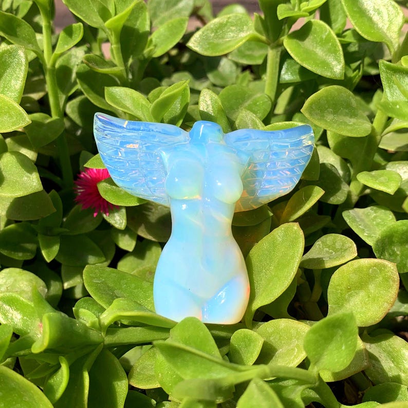 2.3" White Opalite Goddess Model,Angel Model Body,Crystal Heal,Crystal Energy Sculpture,Reiki HeaL,Home decoration,Crystal Gifts 1PC