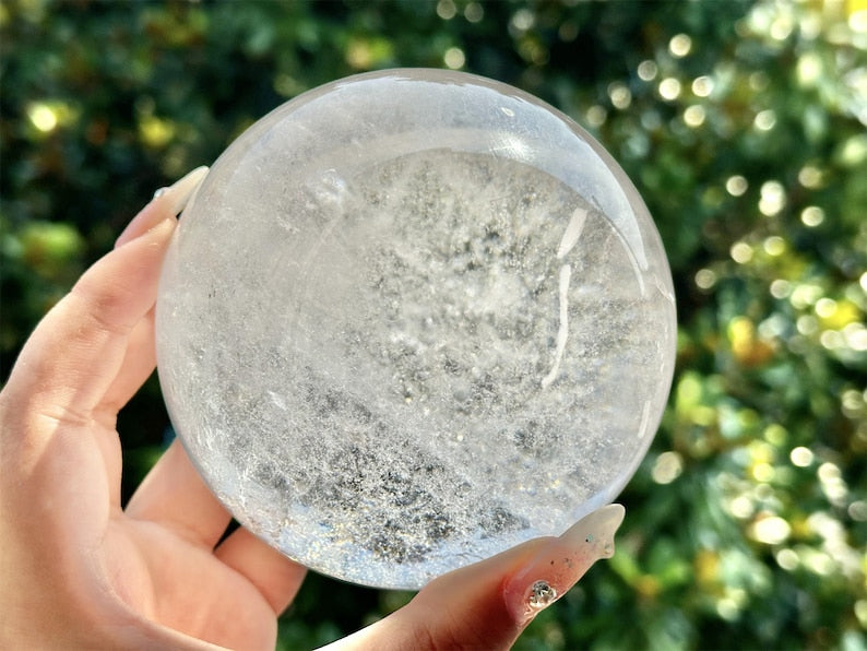 50mm+ Natural Clear Quartz Carved Sphere,Clear Quartz Crystal,Crystal Ball,Crystal Reiki Healing,Home Decor,Energy Crystal Ball Gifts 1PC