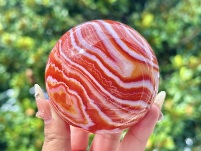1PC 50mm+ Natural Red Agate Sphere,Quartz Crystal,Crystal Ball Carving,Reiki Healing Crystal,Home Decor,Energy Crystal,Crystal gifts 1PC