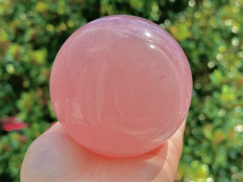 Natural Rose Quartz Hand Carved Sphere,Quartz Crystal,Rose Quartz Ball Carving,Home Decor,Energy Crystal ball,Crystal Gift+Free Base 1PC