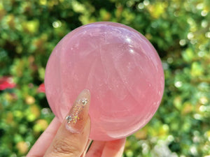 Natural Rose Quartz Hand Carved Sphere,Quartz Crystal,Rose Quartz Ball Carving,Home Decor,Energy Crystal ball,Crystal Gift+Free Base 1PC