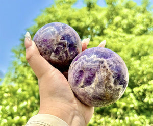 Natural Dream Purple Hand Carved Sphere,Quartz Crystal,Dream Purple Ball,Home Decor,Reiki Healing,Energy Crystal ball,Crystal Gift+Free Base